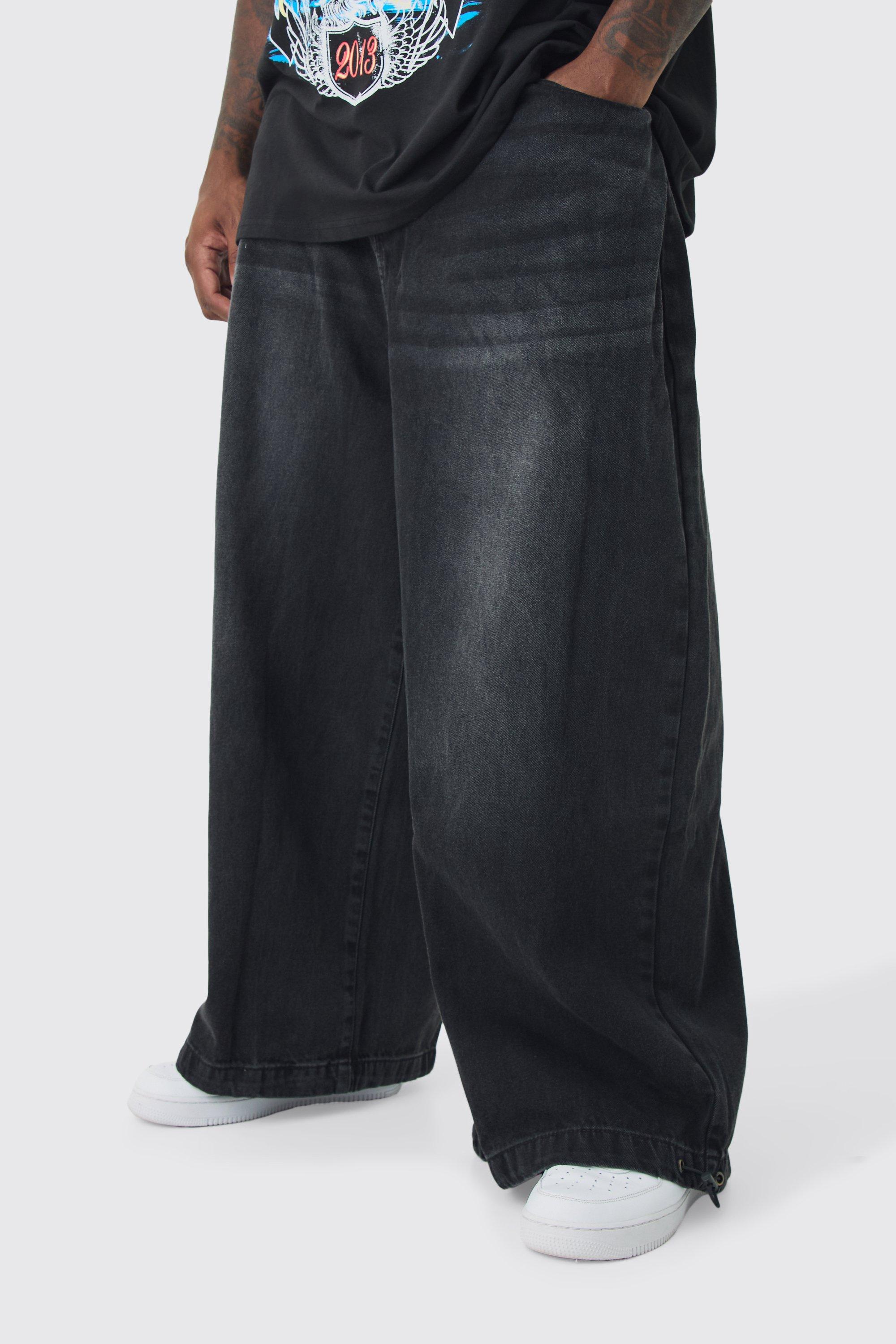 デニム・ジーパン No.0322 black denim parachute string PT Denim Parachute Washed Jeans | boohooMAN USA